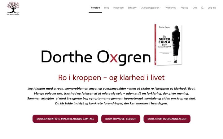 Snímek obrazovky dortheoxgren.dk