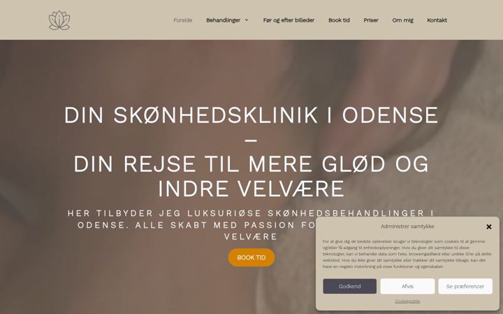 Snímek obrazovky dorthesbeautystudio.dk