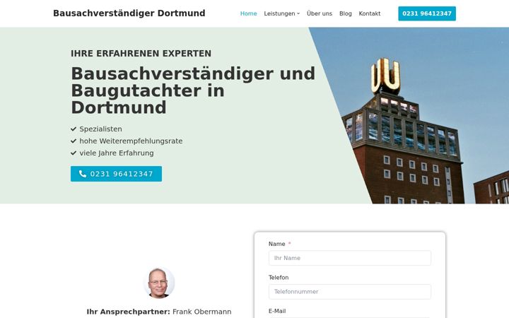Ekraanipilt saidist dortmund-bausachverstaendiger.de