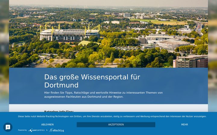 Ekraanipilt saidist dortmund-ratgeber.de