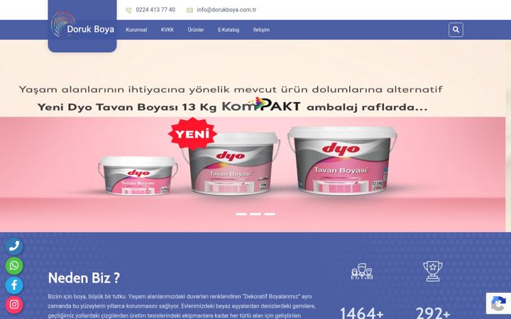 Screenshot of dorukboya.com.tr