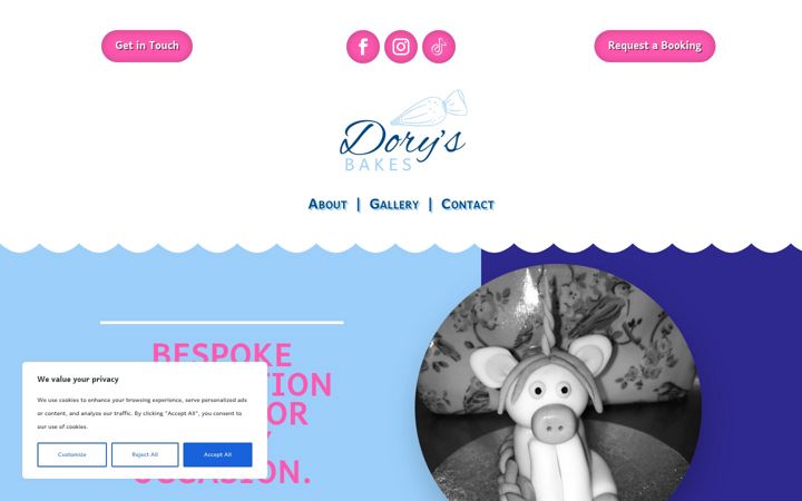 Screenshot of dorysbakes.co.uk