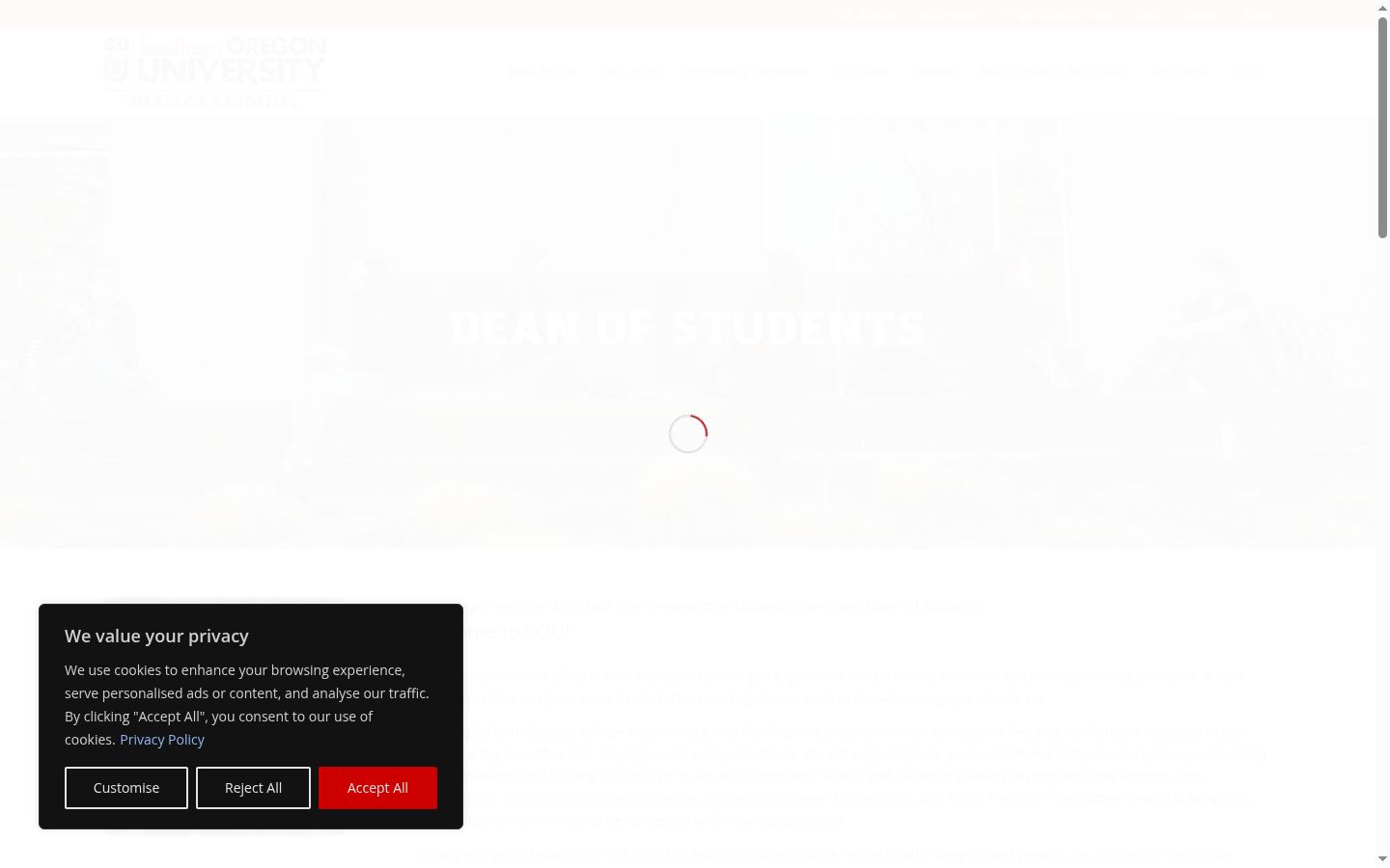 Capture d'écran de la bannière de consentement affichée avant toute interaction