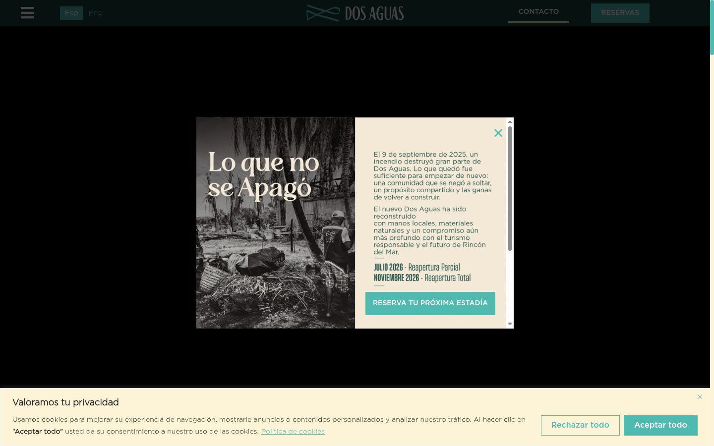 Screenshot del banner di consenso mostrato prima di qualsiasi interazione