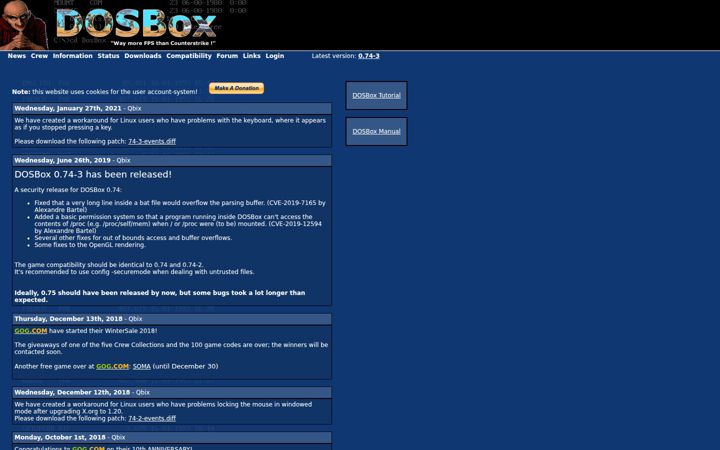 Skärmbild av dosbox.com