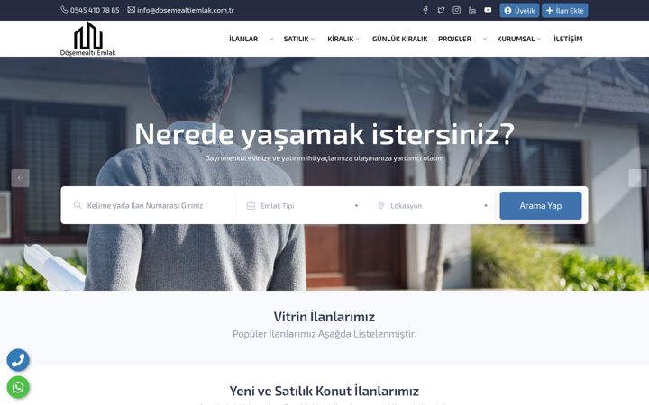 Snimka zaslona za dosemealtiemlak.com.tr