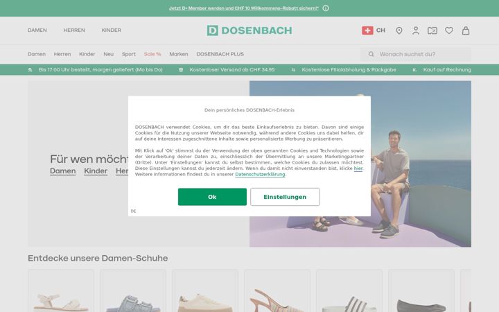 Screenshot of dosenbach.ch