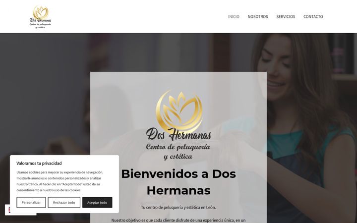 Screenshot of doshermanasleon.com