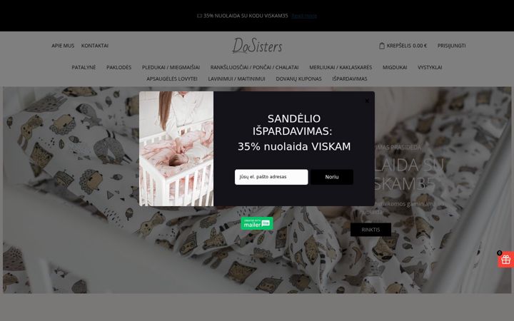 Kuvakaappaus sivustosta dosisters.lt