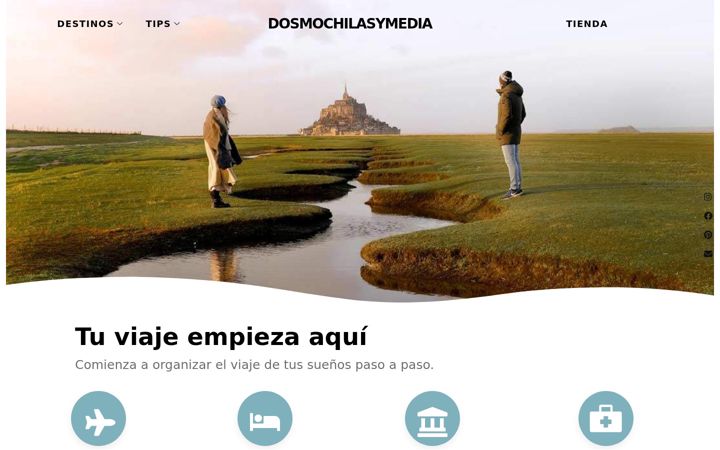 Screenshot of dosmochilasymedia.com