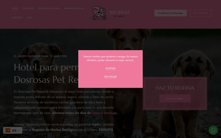 Screenshot of dosrosaspetresort.es
