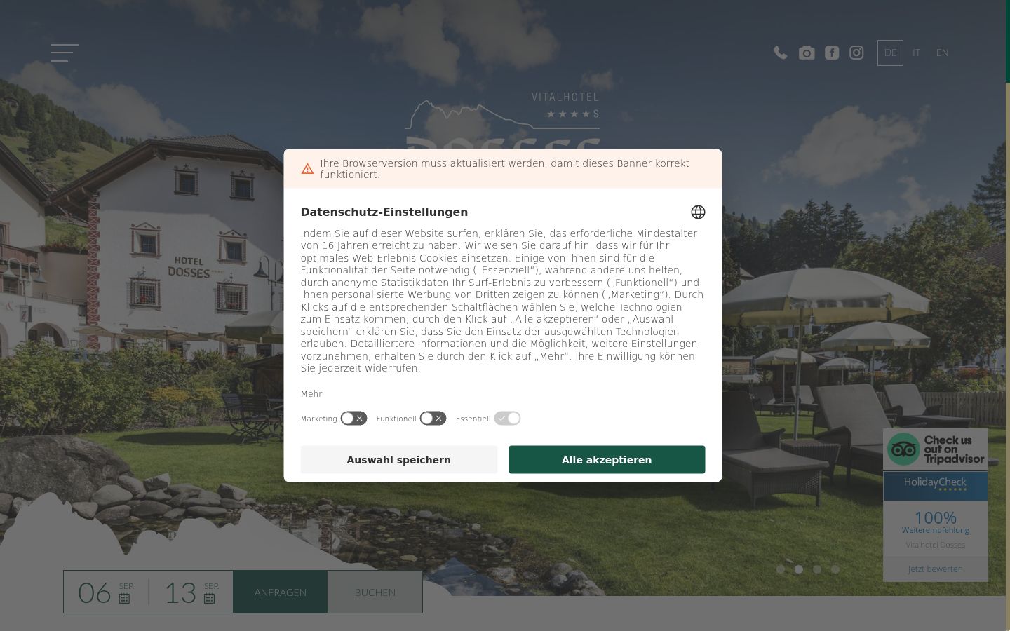 Screenshot tal-banner tal-kunsens muri qabel kwalunkwe interazzjoni