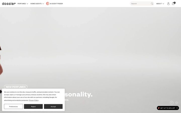 Posnetek zaslona dossier.co