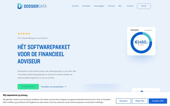 Screenshot ta' dossierdata.nl