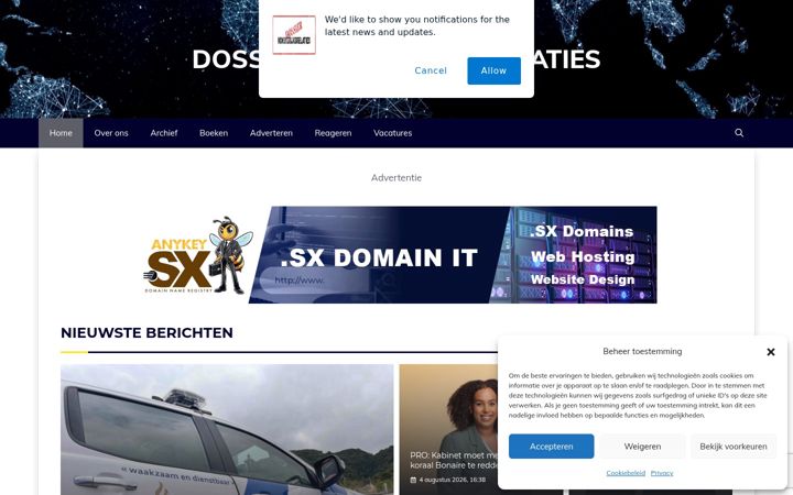 Screenshot ta' dossierkoninkrijksrelaties.nl