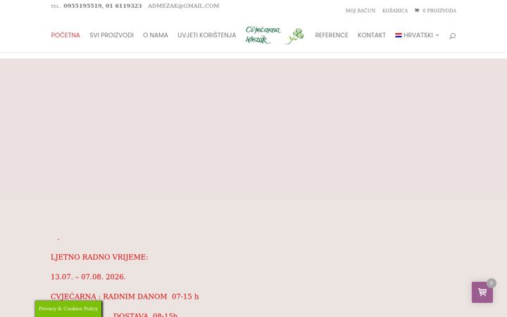 Screenshot of dostavacvijeca-mezak.com