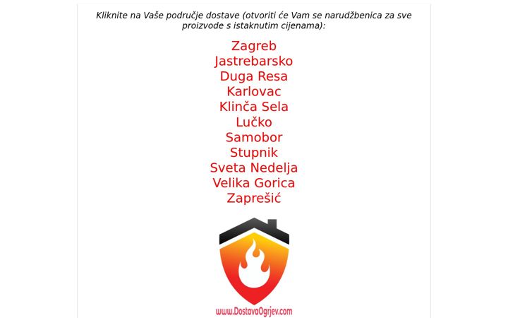 Screenshot of dostavaogrjev.com