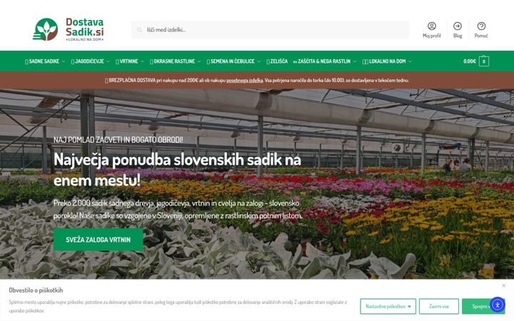 Screenshot of dostavasadik.si