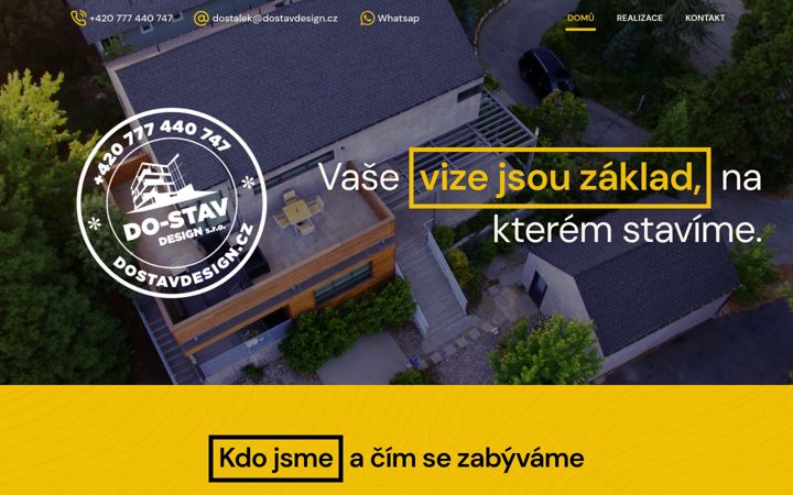 Snímek obrazovky dostavdesign.cz