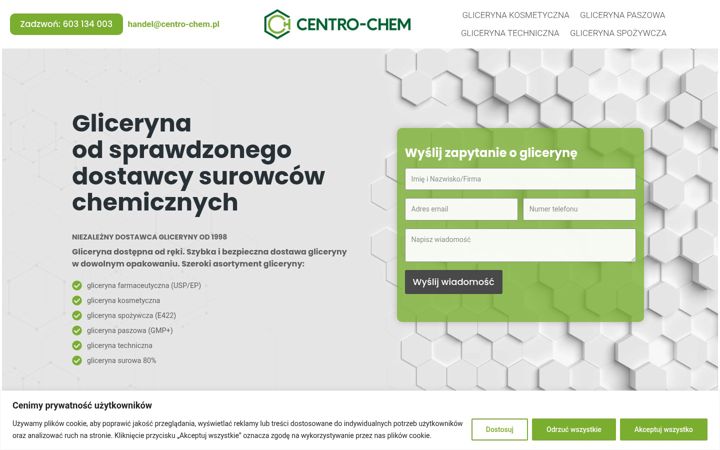 Posnetek zaslona dostawcagliceryny.pl