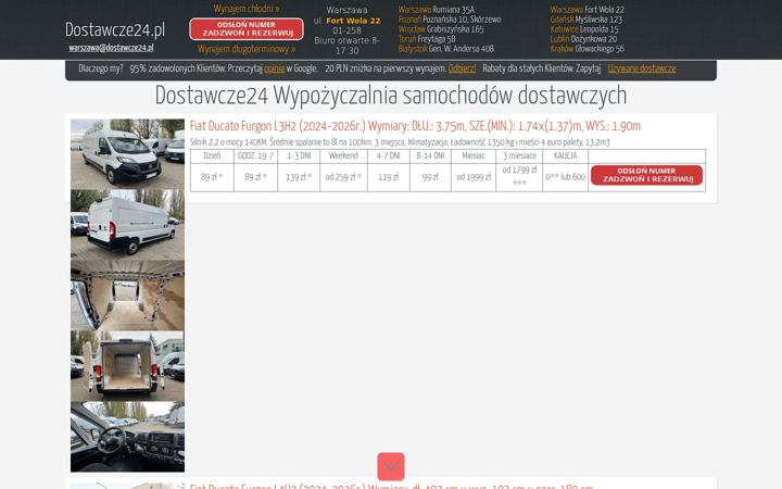 Posnetek zaslona dostawcze24.pl