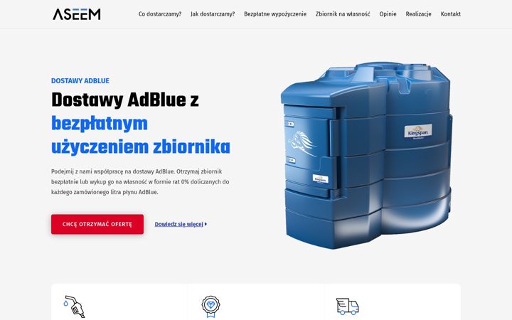 Posnetek zaslona dostawyadblue.pl