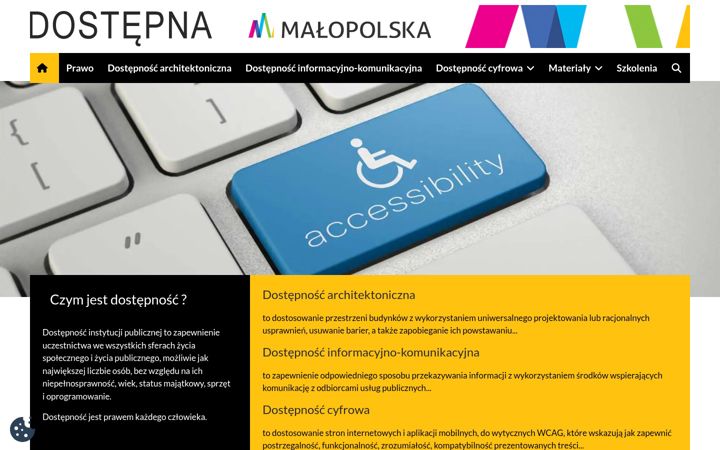 Posnetek zaslona dostepna.malopolska.pl