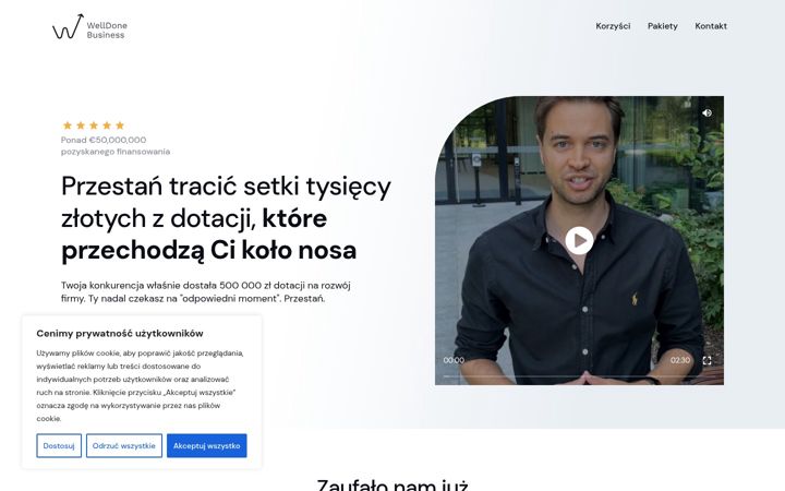 Posnetek zaslona dostepnedotacje.pl