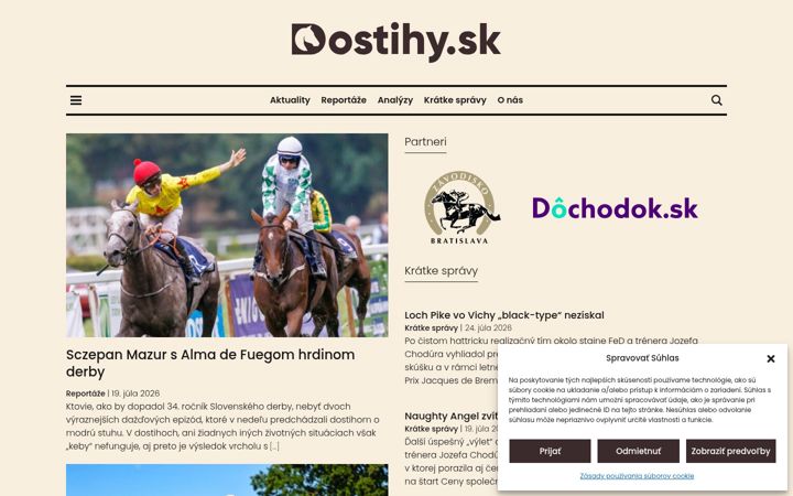 Screenshot of dostihy.sk