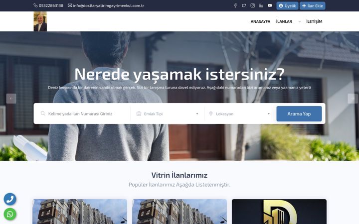Screenshot of dostlaryatirimgayrimenkul.com.tr