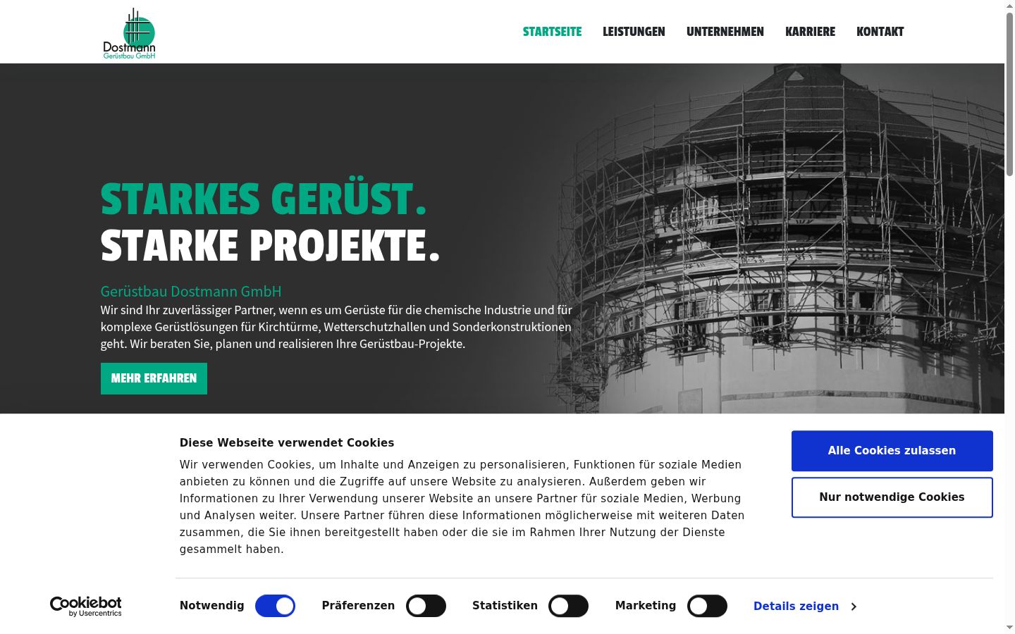 Screenshot del banner di consenso mostrato prima di qualsiasi interazione