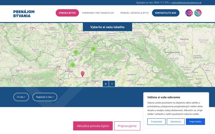 Screenshot of dostupnydomovbyty.sk