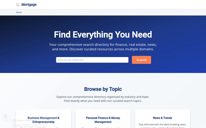 Screenshot of dot-mortgage.org