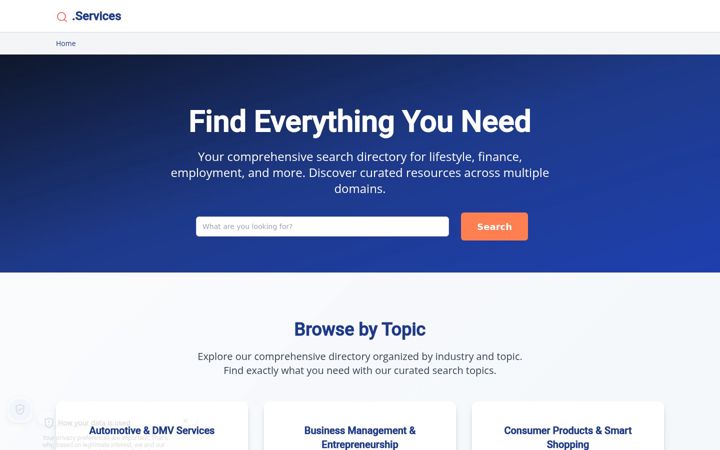 Screenshot of dot-services.org