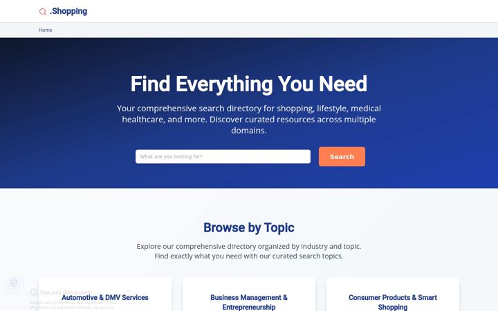 Screenshot of dot-shopping.org