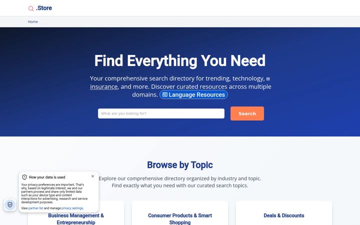 Screenshot di dot-store.org