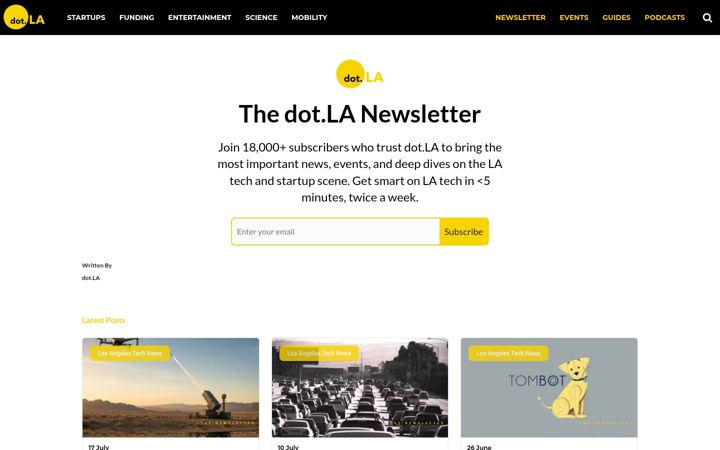 Screenshot of dot.la