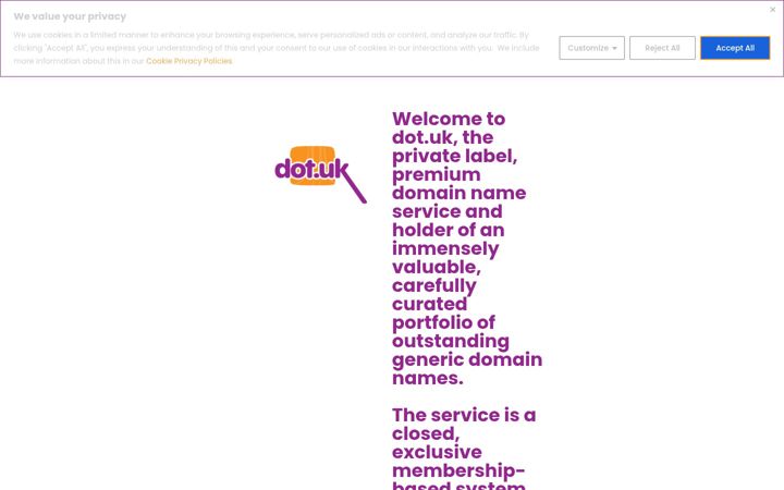 Snímek obrazovky dot.uk