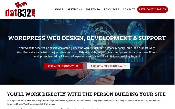 Screenshot of dot832.com