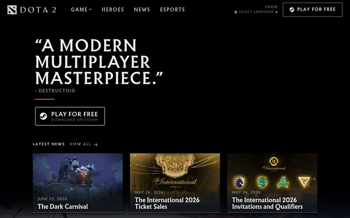 Screenshot ta' dota2.com