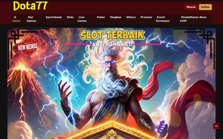 Snímek obrazovky dota77.org