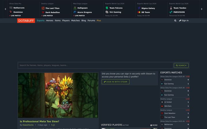 Екранна снимка на dotabuff.com