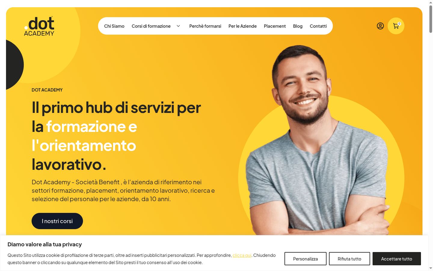 Screenshot of the consent banner shown before any interaction