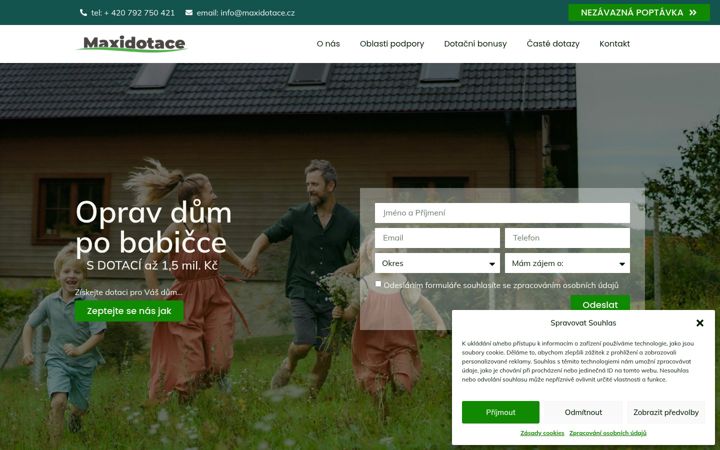 Snímek obrazovky dotace-babicka.cz