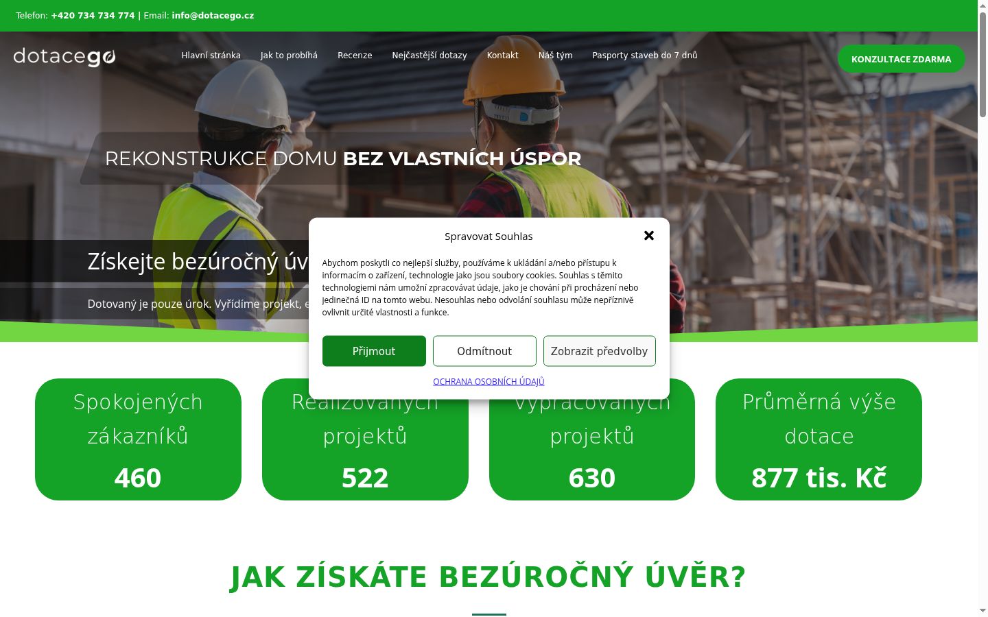 Snímek obrazovky baneru souhlasu zobrazeného před jakoukoli interakcí