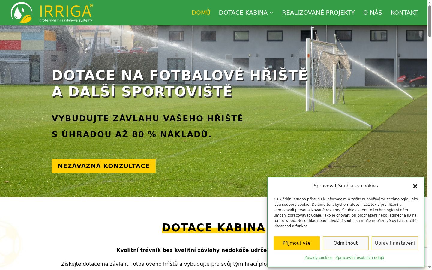 Snímek obrazovky baneru souhlasu zobrazeného před jakoukoli interakcí