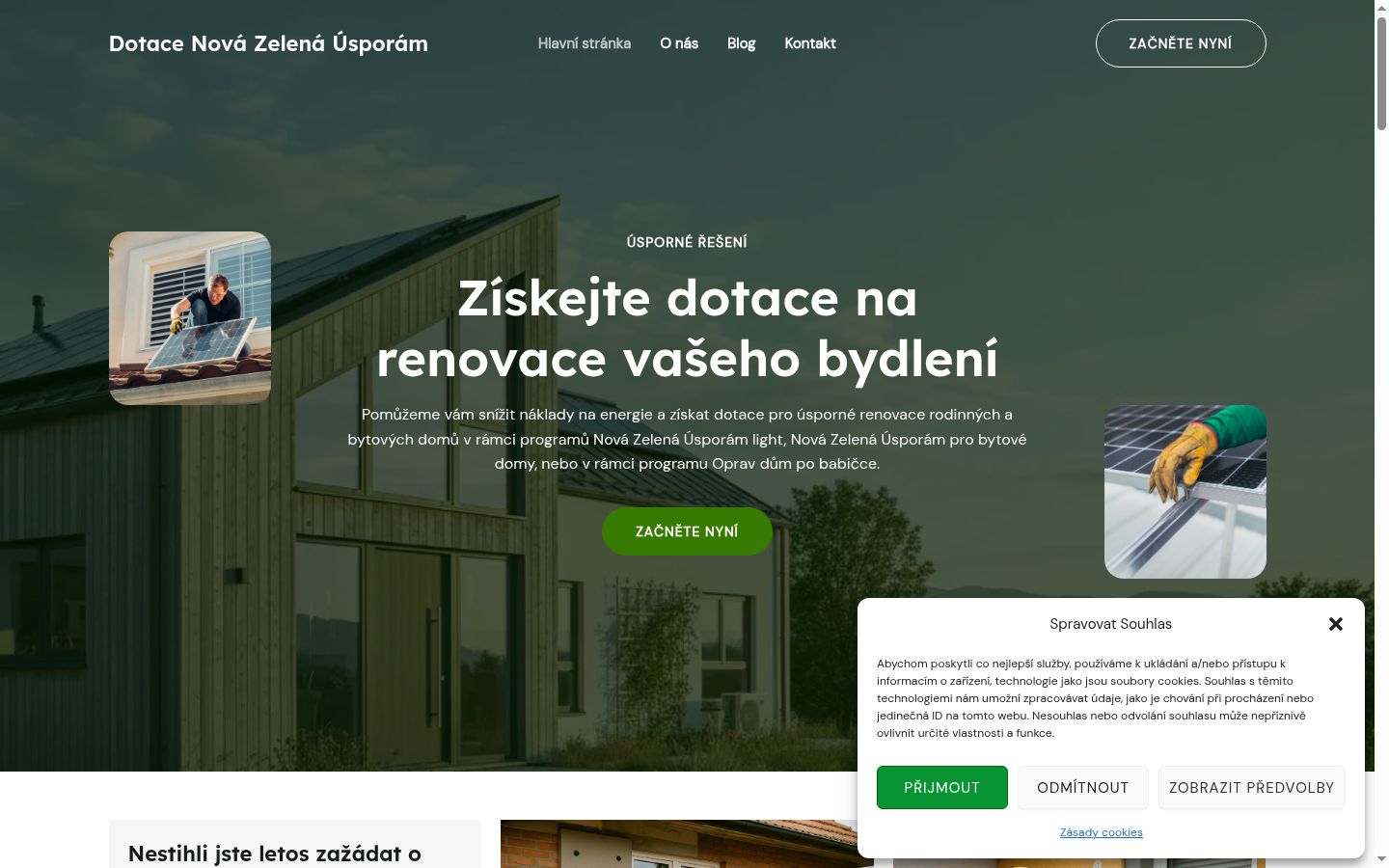 Snímek obrazovky baneru souhlasu zobrazeného před jakoukoli interakcí