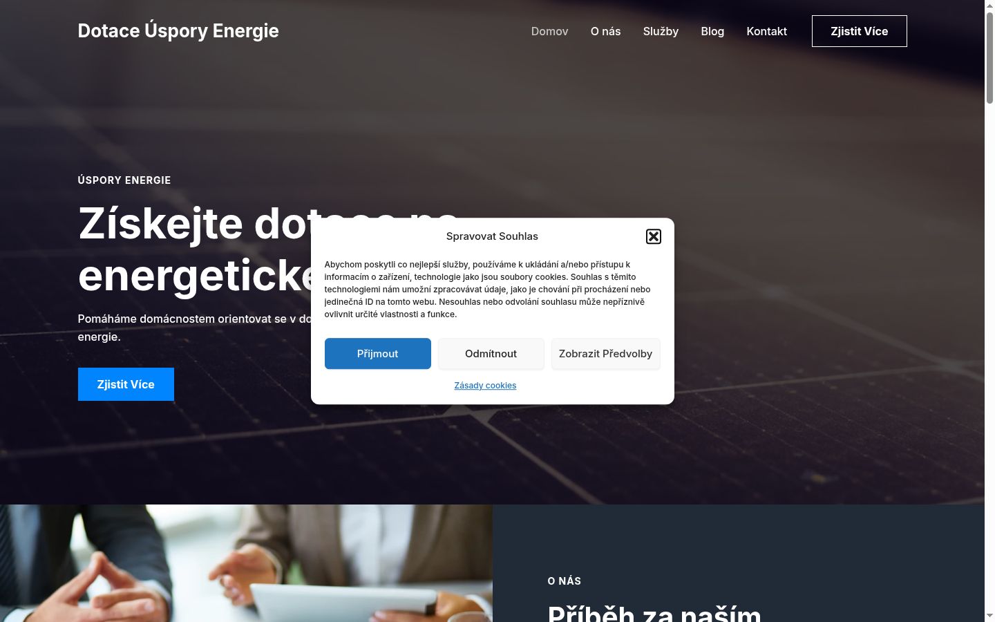 Snímek obrazovky baneru souhlasu zobrazeného před jakoukoli interakcí
