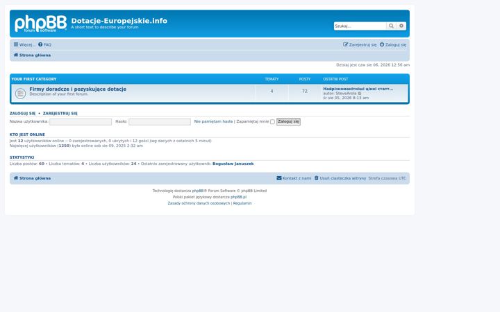 Kuvakaappaus sivustosta dotacje-europejskie.info