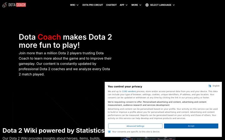 Screenshot του dotacoach.gg